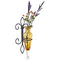 Amber Amphora Vase on Fleur de Lis Sconce