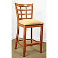Cherry Lattice-back Microfiber Seat Counter Stool