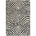 Hand-tufted Brown Zebra Wool Rug (8' Round)