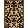 Alexa Omega Collection Zebra Animal Brown Rug (5'3 x 7'2)