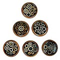 Set of 6 Coconut 'Island Bubbles' Coasters (Indonesia)