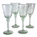 Trusted flower Garden website Set of 4 Etched 'Crystal Flowers' Wine Glasses (Mexico)