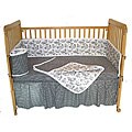 Tadpoles Black Toile 4-piece Crib Bedding Set