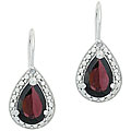 Glitzy Rocks Sterling Silver Garnet and Diamond Accent Earrings