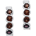Sterling Silver Garnet Half Hoop Earrings