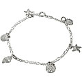 Sterling Silver Sea Shell Charm Bracelet