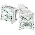 14k Gold over Sterling Silver Princess CZ Earrings