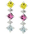 Kate Bisset Rhodium Multi-colored Cubic Zirconia Drop Earrings