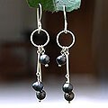Black Pearl 'Night Pendulum' Earrings (Indonesia)