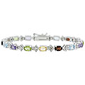 Glitzy Rocks Sterling Silver Multi-gemstone Bracelet