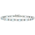 Glitzy Rocks Sterling Silver Blue Topaz and CZ Bracelet