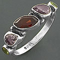 Multi-gemstone .925 Sterling Silver Ring (India)
