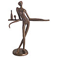 Cast Bronze Lady on a Bar Statuette