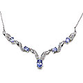 14k White Gold Tanzanite and Diamond Necklace