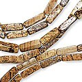 Desert Jasper 4 x 13 mm Rectangle Tube Beads