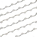 Sterling Silver Curved 7.5-mm Scalloped Bar Chain