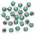 Turquoise Czech Cathedral Glass 6-mm Beads (Case of 25)
