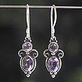 Silver and Amethyst 'Crown Princess' Earrings (Indonesia)