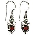 Sterling Silver 'Fire and Ice' Garnet Topaz Earrings (Indonesia)