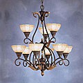 Antique Crackle 9-light Chandelier