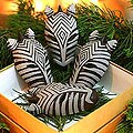 Set of 4 Wood 'Zebras' Ornaments (Indonesia)