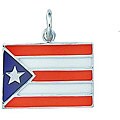 Sterling Silver Enamel Puerto Rico Flag Charm
