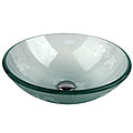 Fontaine Frosted Butterflies Glass Vessel Bathroom Sink