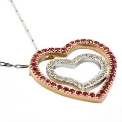 14k Gold Pink Sapphire and 1/5ct TDW Diamond Necklace (H-I, SI2)