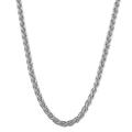 18k White Gold 18-inch Round Wheat Chain (0.8 mm)
