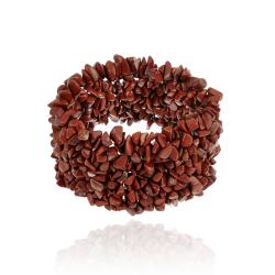 Stonique Creations Red Jasper Chip Multi-row Stretch Bracelet