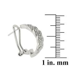 Sterling Silver Diamond Accent Leaf Design Earrings