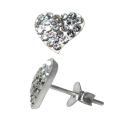 Sterling Silver Crystal Heart Earrings