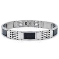 Stainless Steel Open Link Carbon Fiber Bracelet