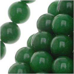 Green Candy Jade Round Bead 15.5-inch Strands (Pack of 2)