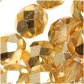 Czech Glass Fire-polished Crystal Gold Beads (Pack of 50)