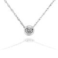 14k White Gold Diamond Bezel Necklace