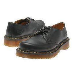 Dr. Martens Black Nappa/Yellow Stitching Oxfords