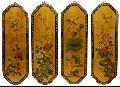 Set of Four Golden Birds/ Flowers Wall Plaques (China)