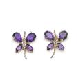 Sterling Silver Genuine Amethyst Earrings
