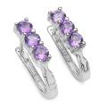 Sterling Silver Genuine Amethyst Earrings