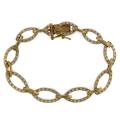 Sterling Silver Cubic Zirconia Oval-link Bracelet