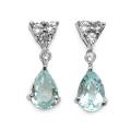 Sterling Silver Aquamarine and White Topaz Dangle Earrings