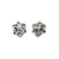 Sterling Silver Trillion-cut Aquamarine Stud Earrings