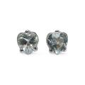 Sterling Silver Heart-cut Aquamarine Stud Earrings