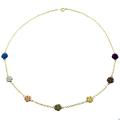 14k Multi-colored Gold Flower Station Necklace