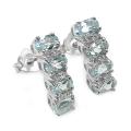 Sterling Silver Blue and White Topaz Drop Earrings
