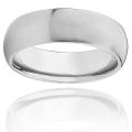 Stainless Steel Brushed Domed Comfort Fit Ring (8 mm)