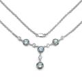 Sterling Silver Blue Topaz Drop Necklace