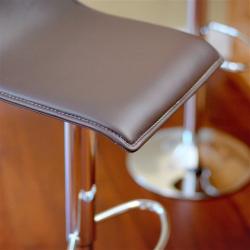 Klein Brown Leather Bar Stools (Set of 2)