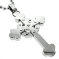 Black and Blue Jewelry Stainless Steel Diamond Accent Celtic Cross Necklace